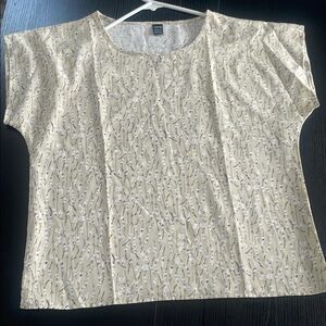 Cream Patterned Women's Top